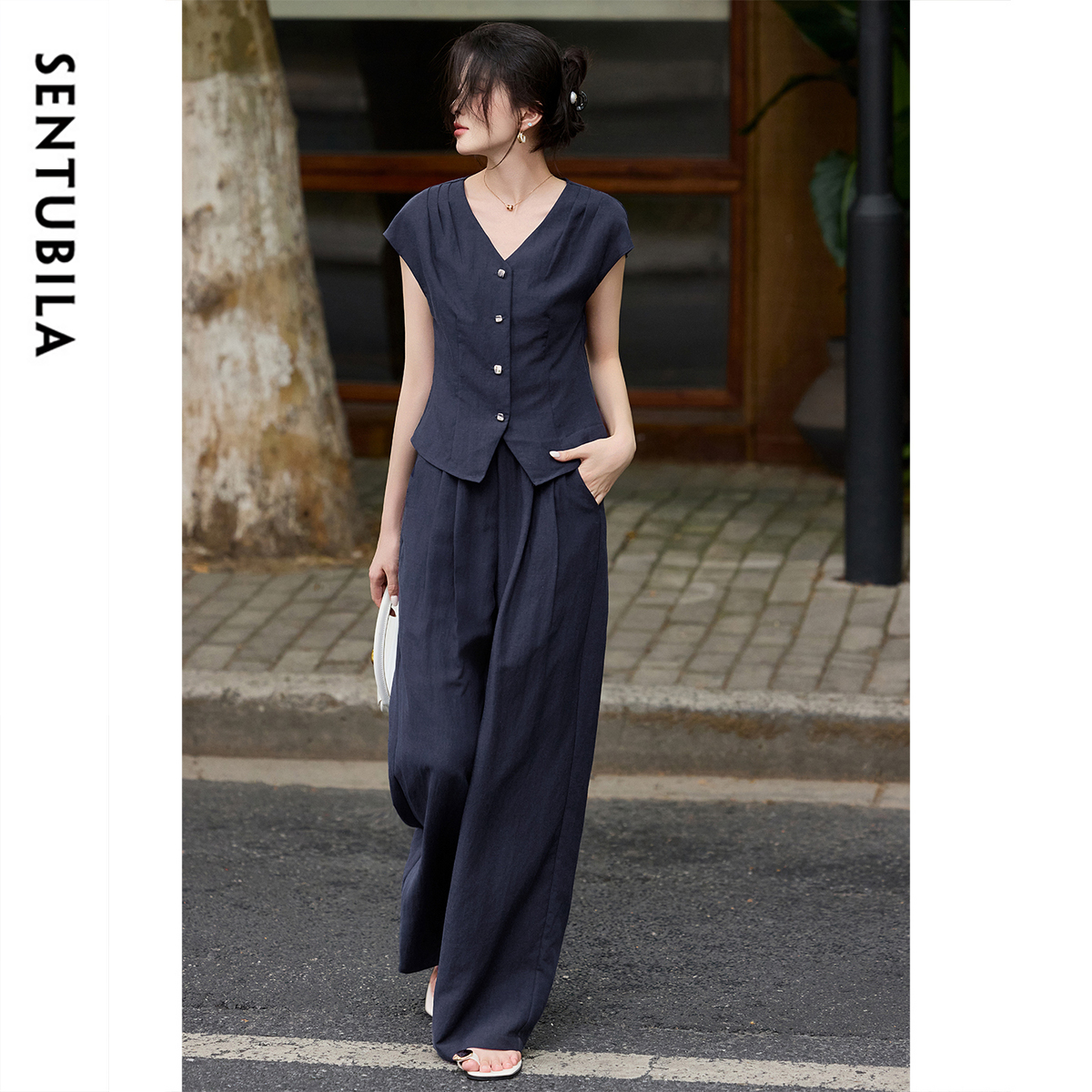 SENTUBILA Summer Linen Pant Se - Linen Pant Wide ulasan dan harga