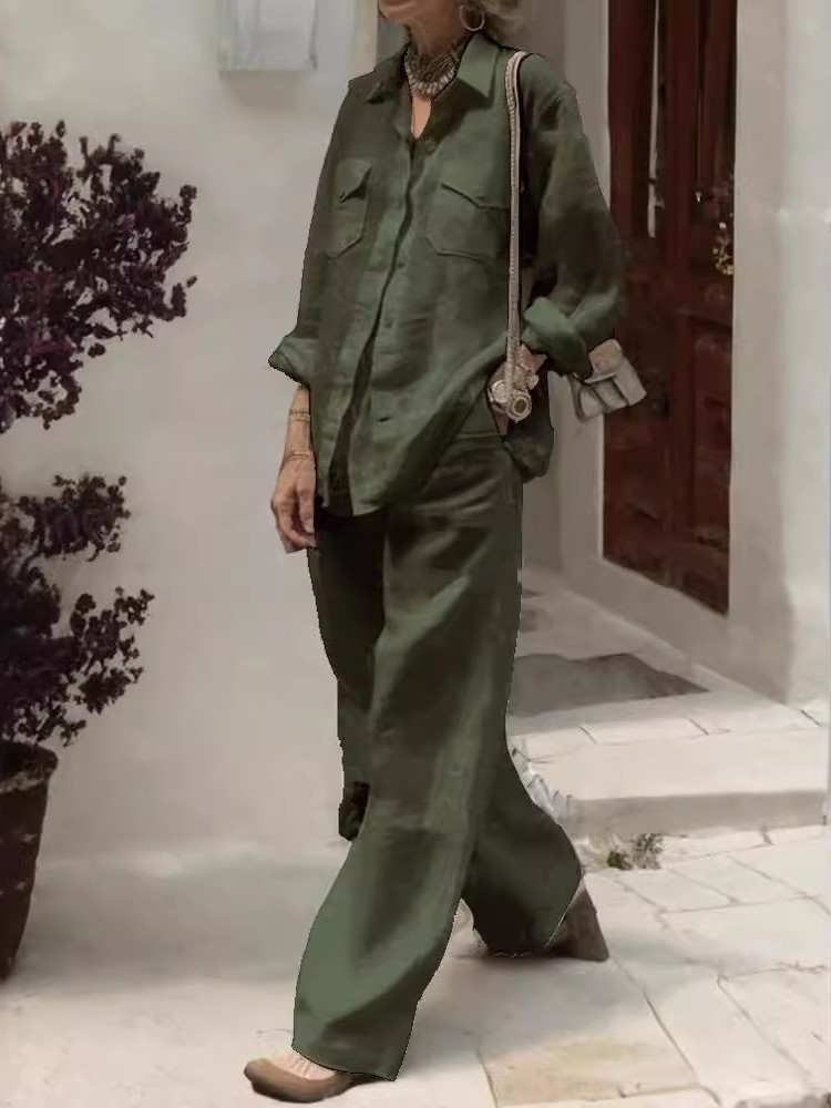Fashion Solid Cotton Linen Shi - Linen Pant Wide ulasan dan harga