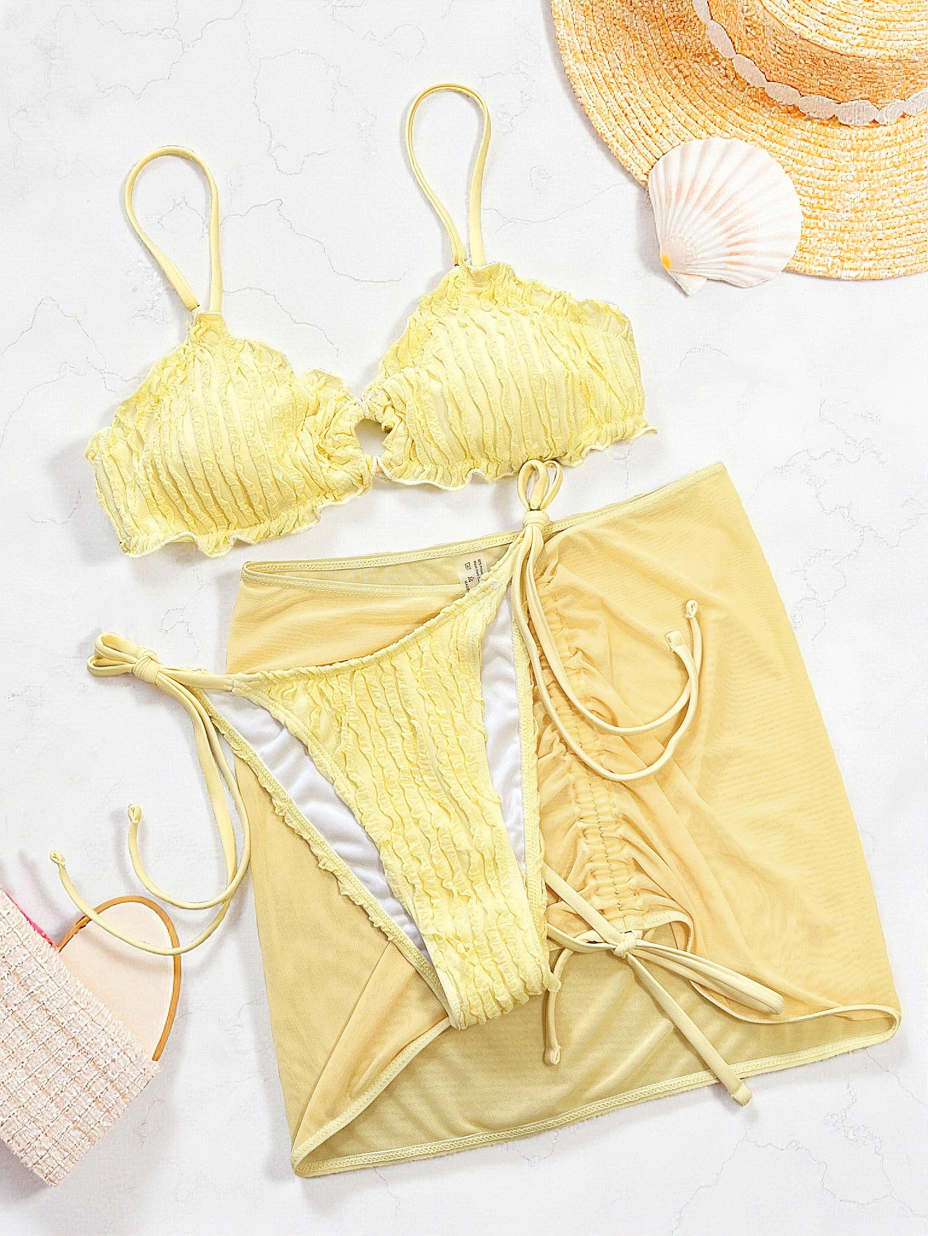 New Sexy Triangle Push Up Biki - Swimsuit Bikini Ruched ulasan dan harga