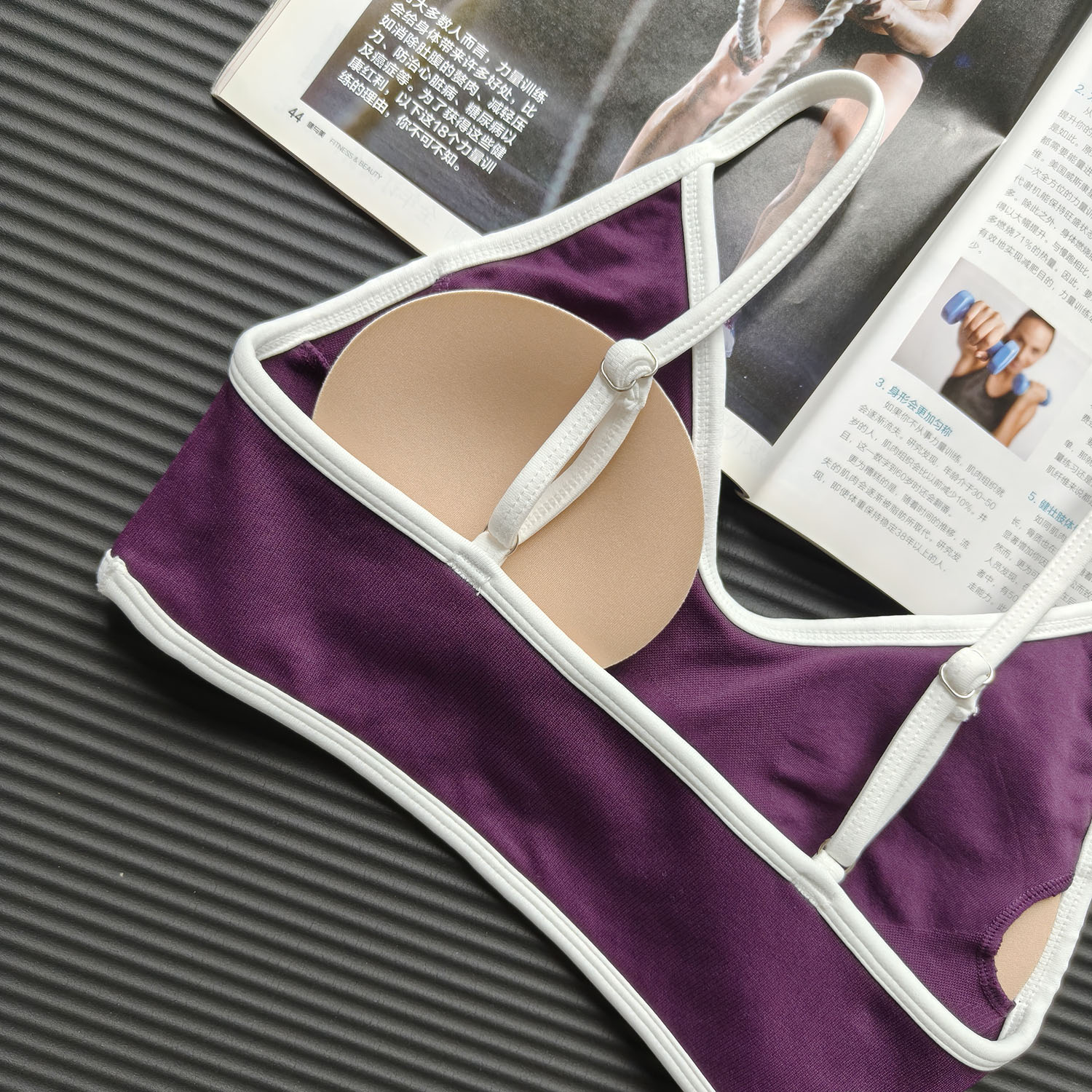 Contrast Color Women's Seamles - Crop Top Crochet ulasan dan harga