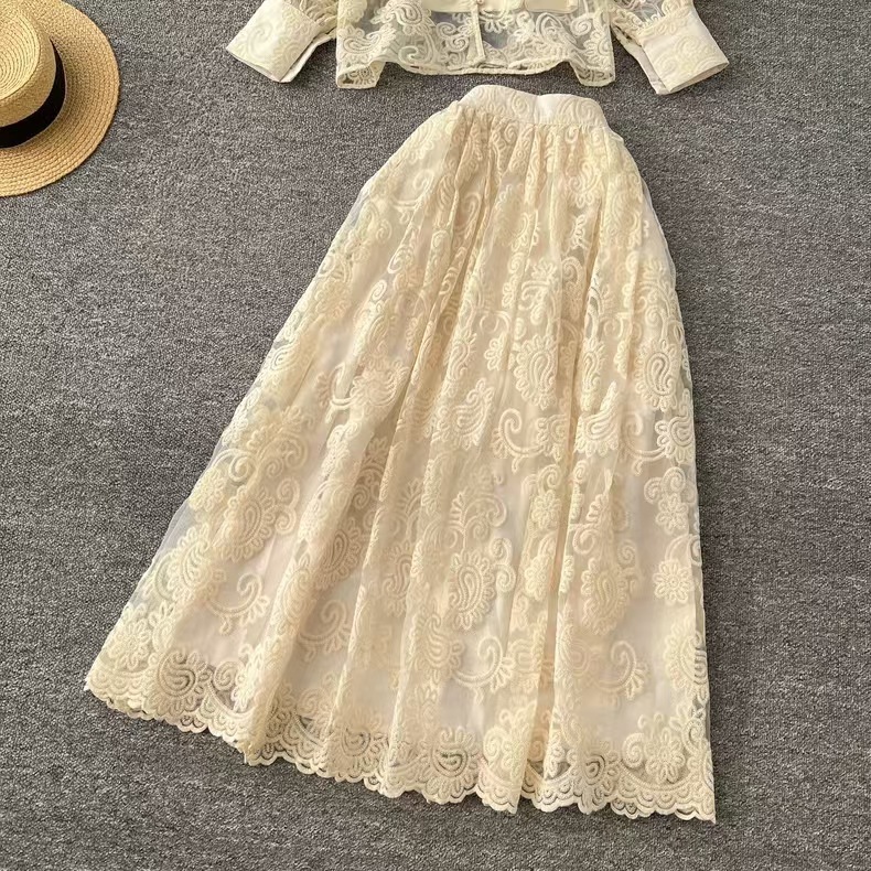 Elegant 2 Piece Long Dress Wom - Midi Skirt Floral ulasan dan harga