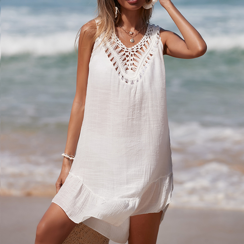 Women V-Neck Backless Hollow O - Cover Up Kaftan ulasan dan harga