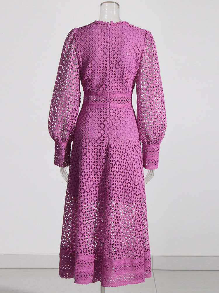 TWOTWINSTYLE Embroidery Cut Ou - Linen Dress Wrap ulasan dan harga
