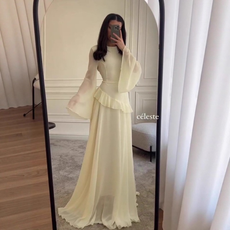 FL Fashion Flare Sleeve Ruff L - Linen Dress Wrap ulasan dan harga