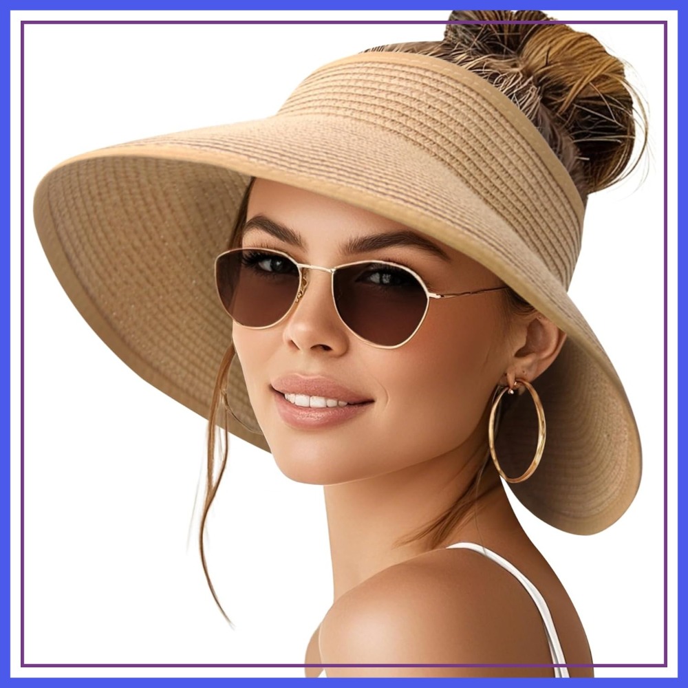 Women Wide Brim Straw Beach Ha - Hat Floppy Wide ulasan dan harga