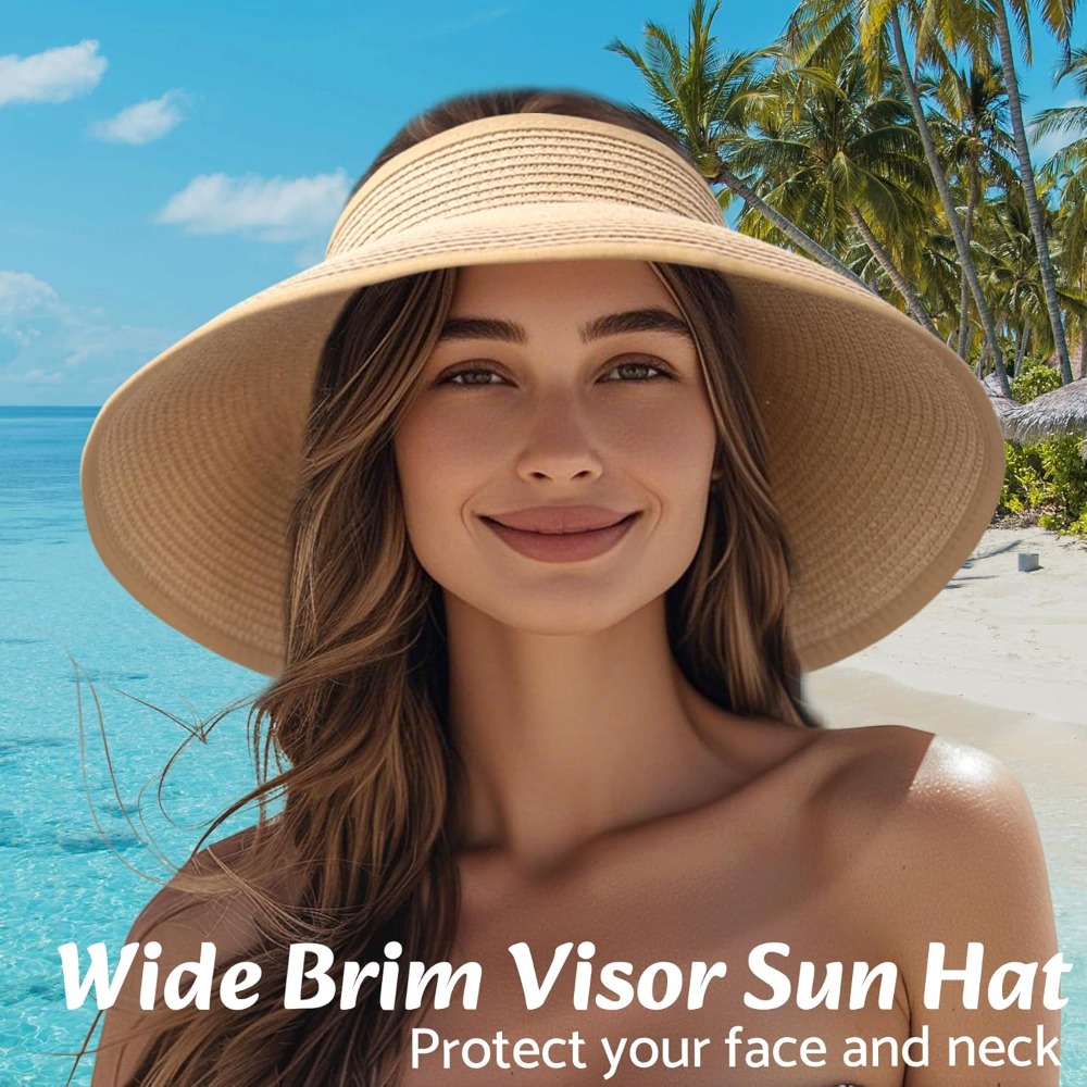 Women Wide Brim Straw Beach Ha - Hat Floppy Wide ulasan dan harga
