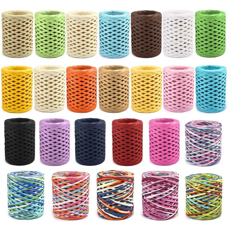 100M Natural Raffia Straw Yarn - Crochet Bag Raffia ulasan dan harga