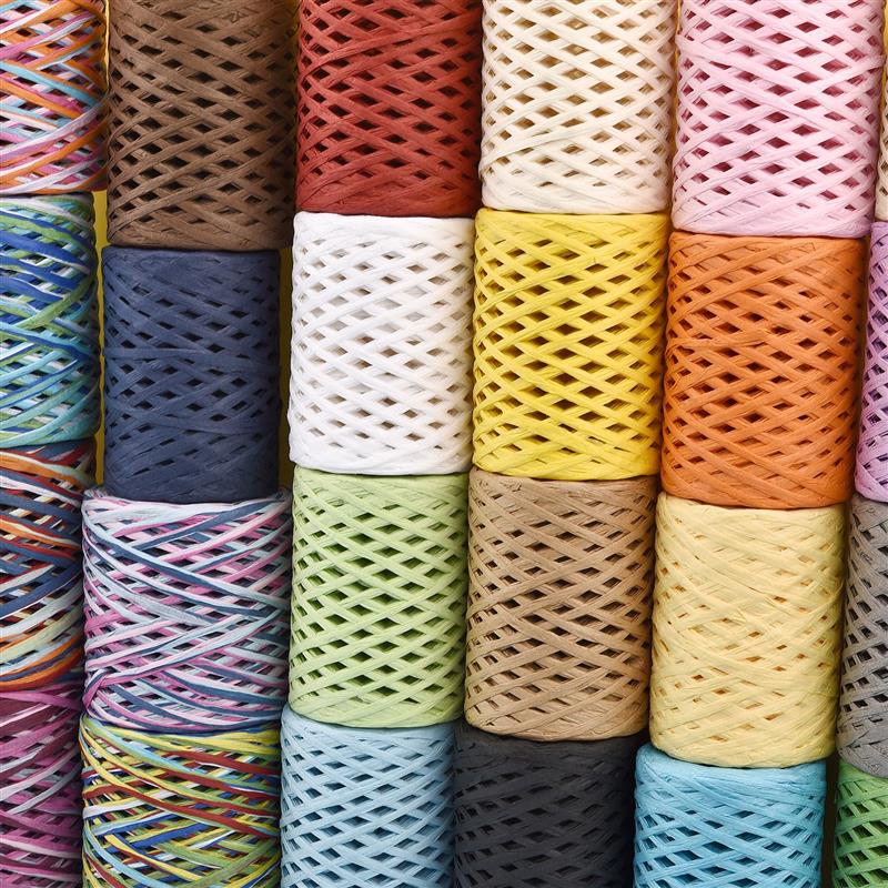 100M Natural Raffia Straw Yarn - Crochet Bag Raffia ulasan dan harga