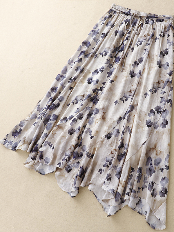 Floral A-Line Skirt Women's El - Midi Skirt Floral ulasan dan harga