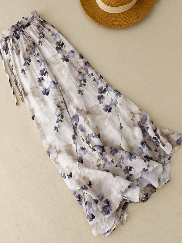 Floral A-Line Skirt Women's El - Midi Skirt Floral ulasan dan harga