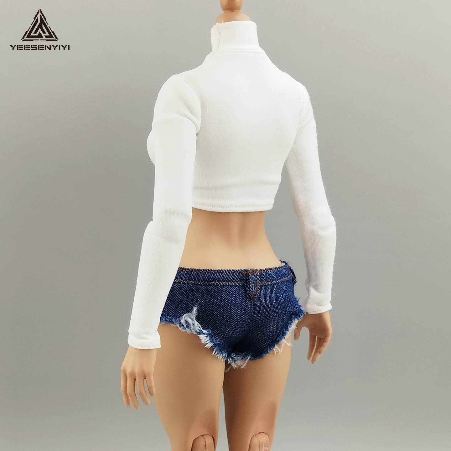 1/6 Scale Distressed Denim Min - Shorts Denim Frayed ulasan dan harga