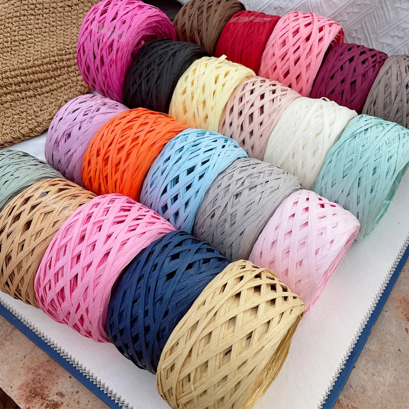 180m raffia Yarn paper Grass f - Crochet Bag Raffia ulasan dan harga