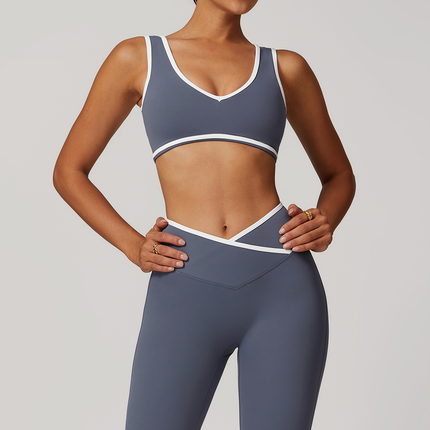 V-Neck Sports Bra Women Top Pu - Crop Top Crochet ulasan dan harga