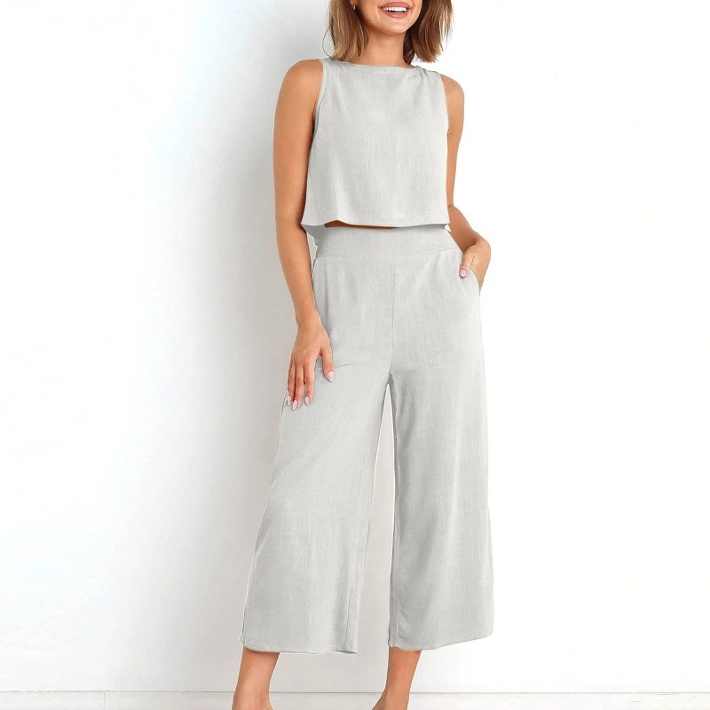 2025 New Summer Tops Cotton Li - Linen Pant Wide ulasan dan harga
