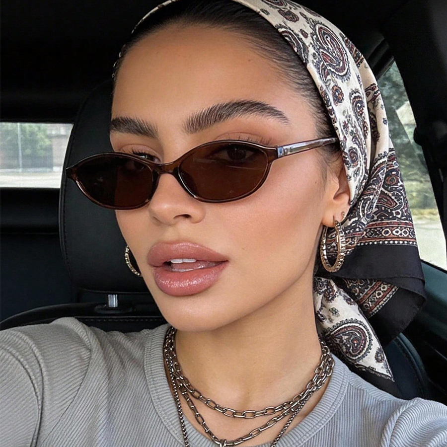 Fashion Oval Simple Literary S - Sunglasses Cat Eye ulasan dan harga
