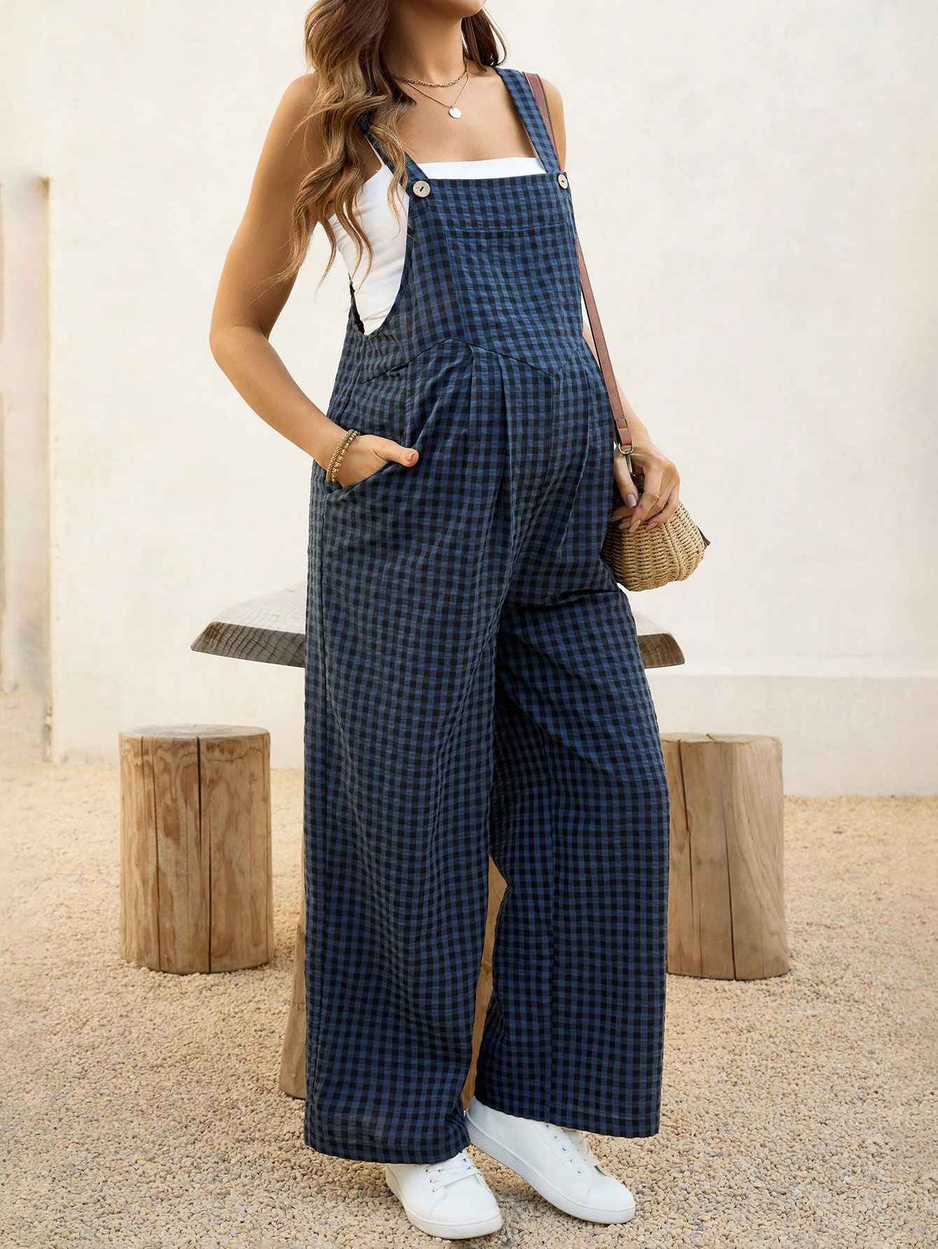 Casual Maternity Jumpsuit Plai - Jumpsuit Linen Relaxed ulasan dan harga