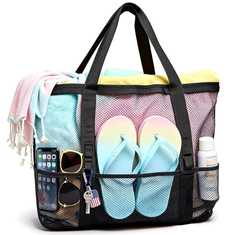 Travel Mesh Beach Bag for Wome - Tote Bag Beach ulasan dan harga