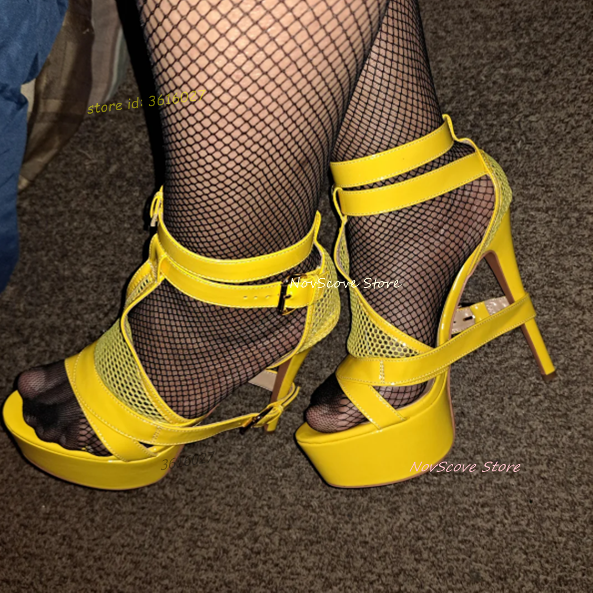 Yellow Open Toe Strappy Sandal - Sandal Strappy Heeled ulasan dan harga