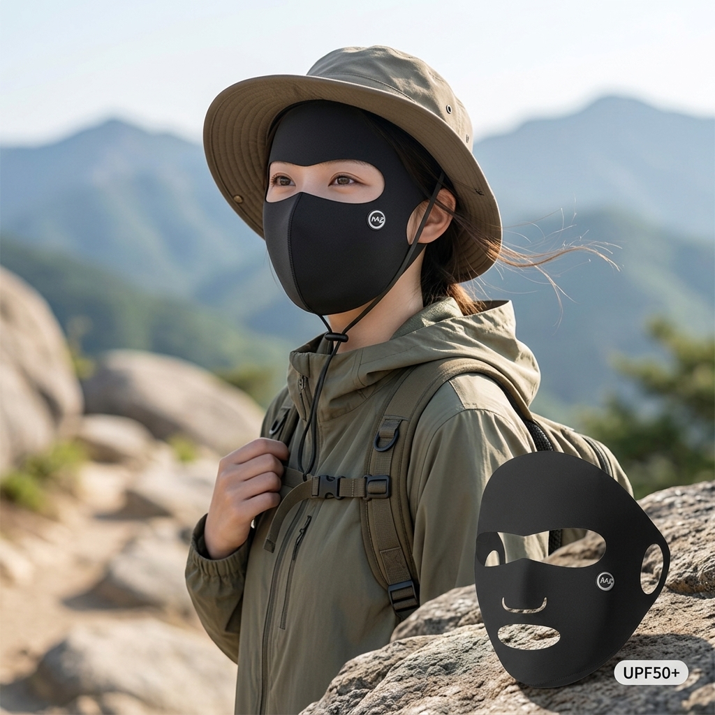 Ice Silk Sun Protection Mask F - Headband Summer Knit ulasan dan harga