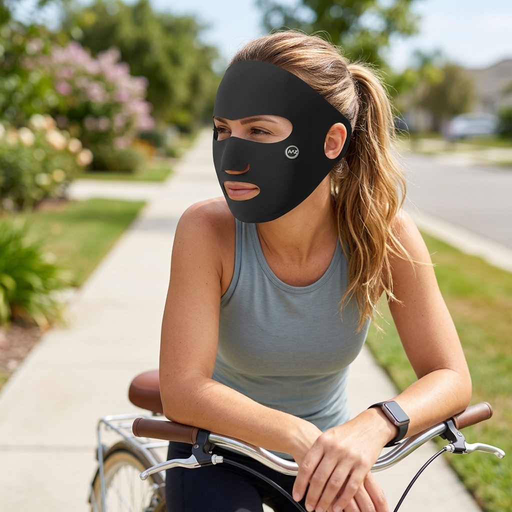 Ice Silk Sun Protection Mask F - Headband Summer Knit ulasan dan harga