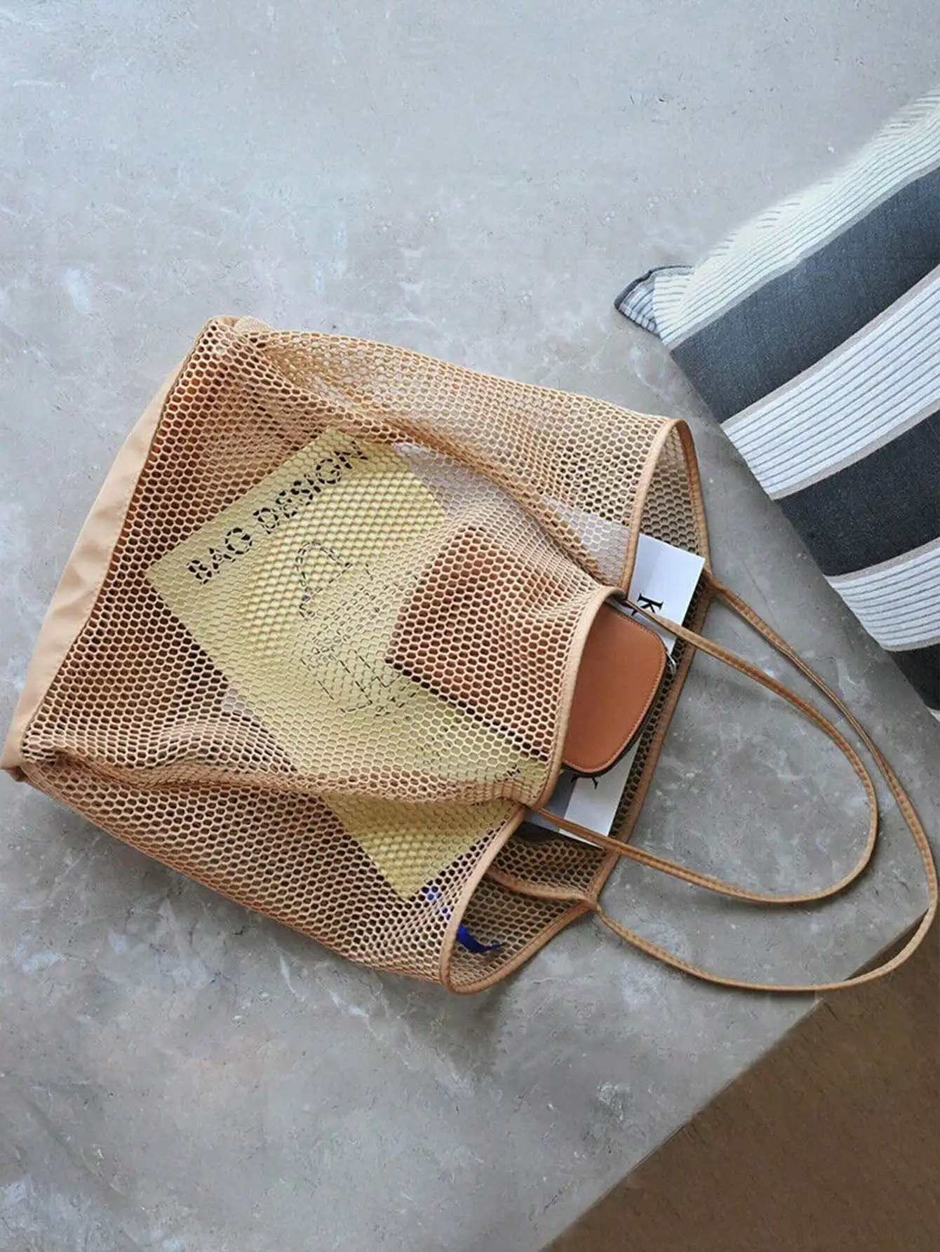 1pc Mesh Beach Tote Bag, Outdo - Tote Bag Beach ulasan dan harga