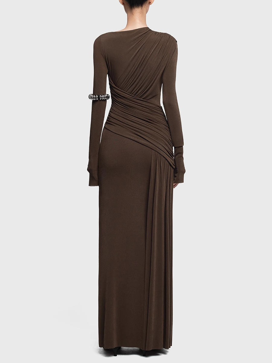 TWOTWINSTYLE Solid Slimming Dr - Linen Dress Wrap ulasan dan harga
