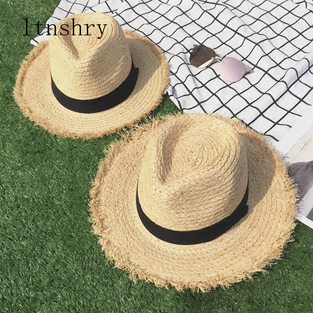 new Wide Brim Raffia Sun Hat f - Hat Floppy Wide ulasan dan harga