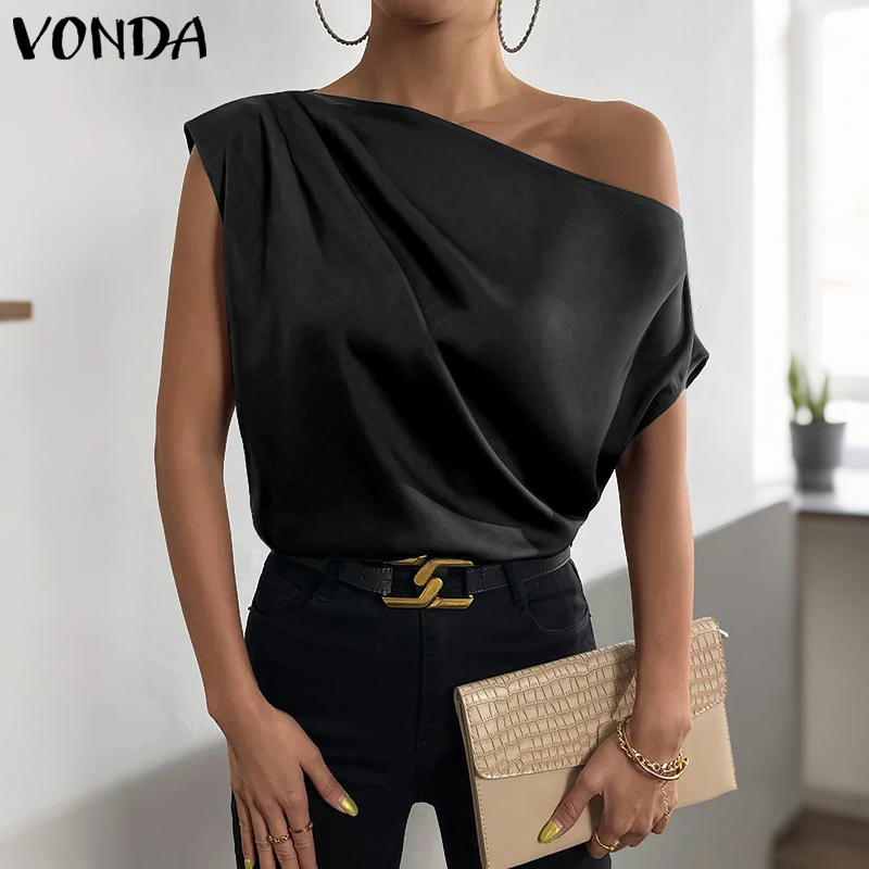 Plus Size 5XL VONDA Women Blou - Blouse Off Shoulder ulasan dan harga