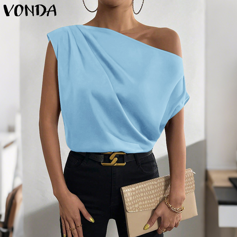 Plus Size 5XL VONDA Women Blou - Blouse Off Shoulder ulasan dan harga