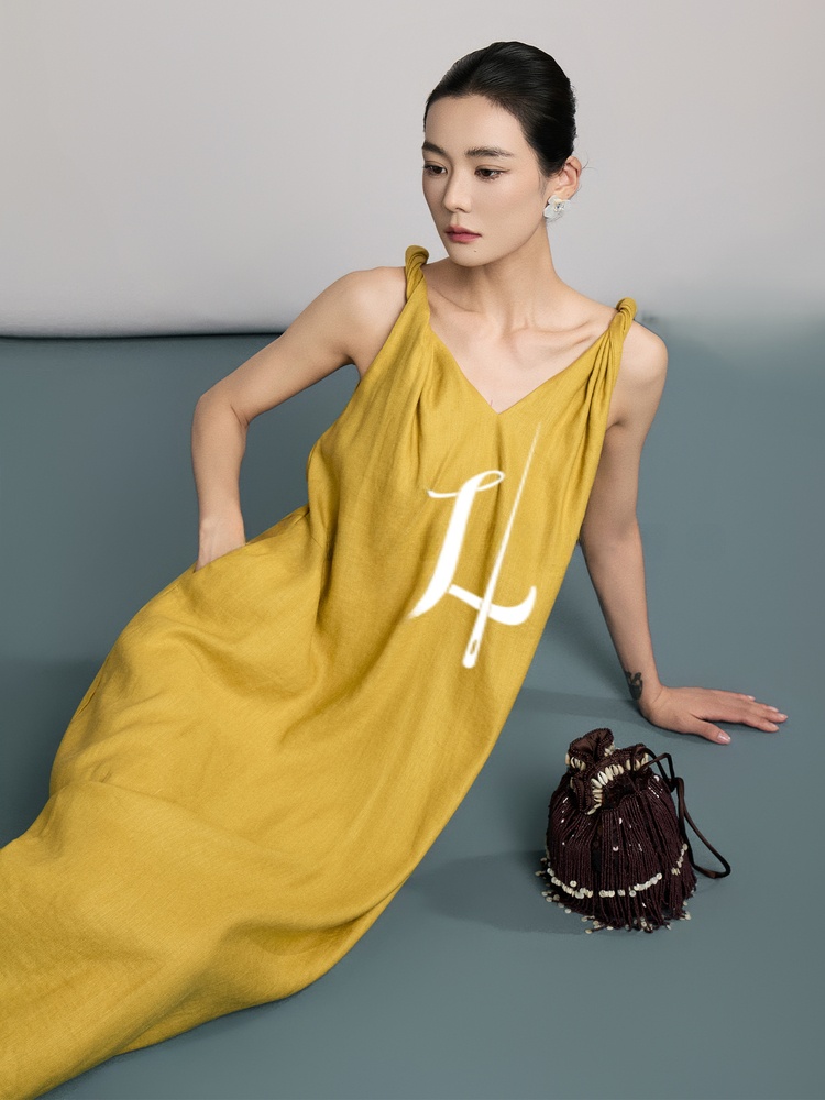 Natural Linen Summer New Style - Linen Dress Wrap ulasan dan harga