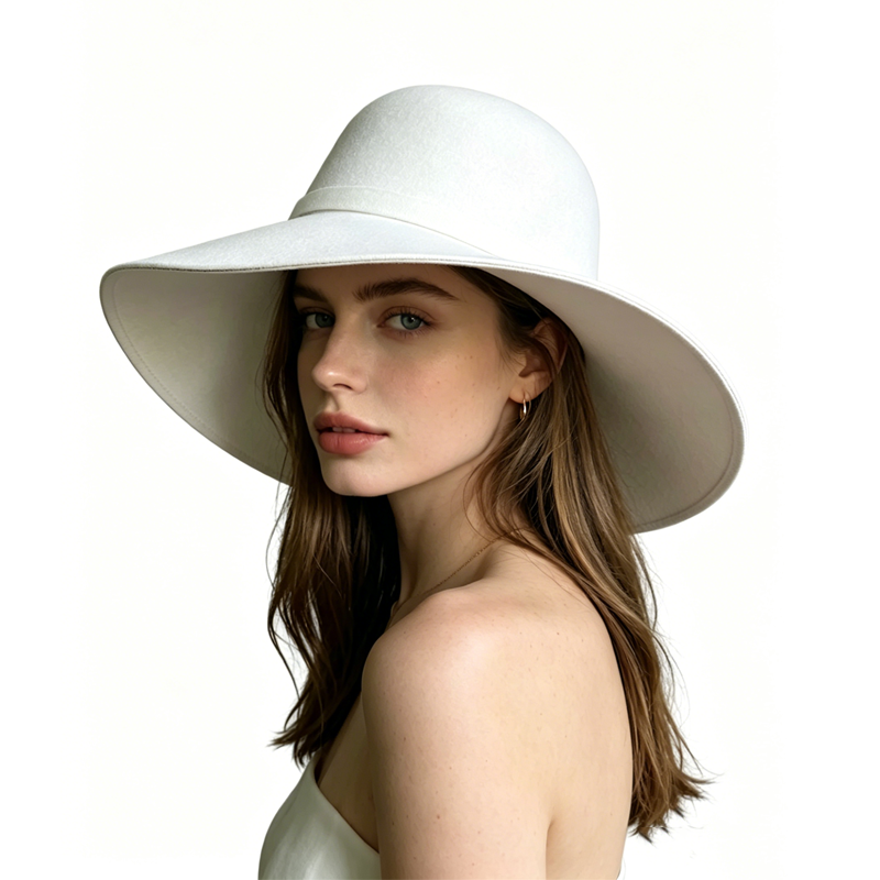 White Dome-shaped Ladies' Hat  - Hat Floppy Wide ulasan dan harga