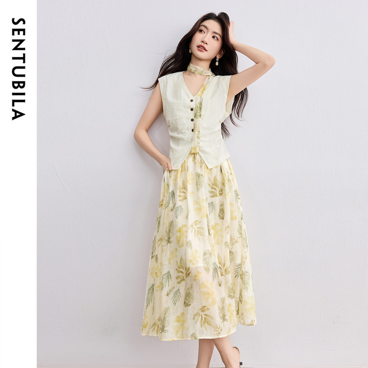 SENTUBILA Elegant Skirt Holida - Midi Skirt Floral ulasan dan harga