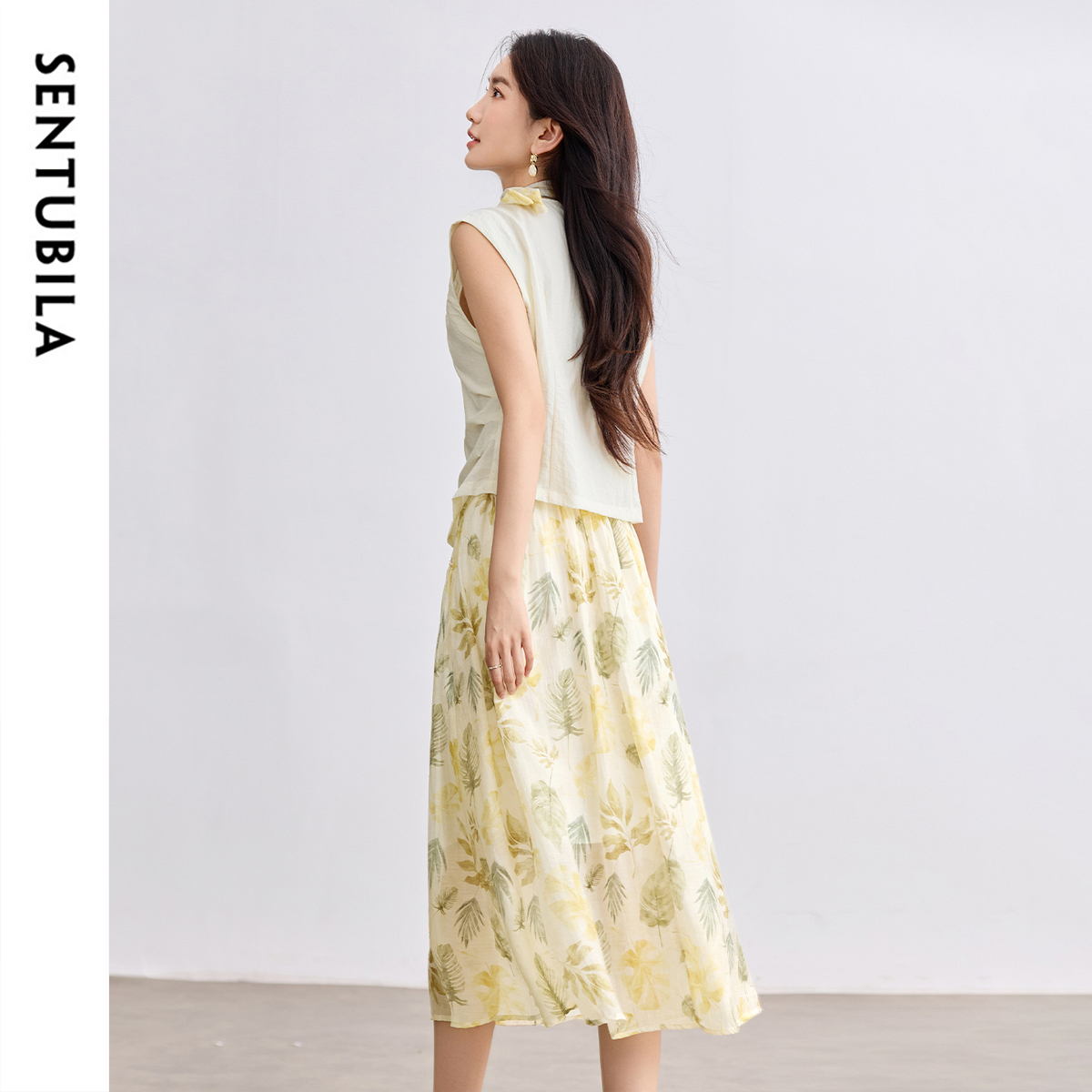 SENTUBILA Elegant Skirt Holida - Midi Skirt Floral ulasan dan harga