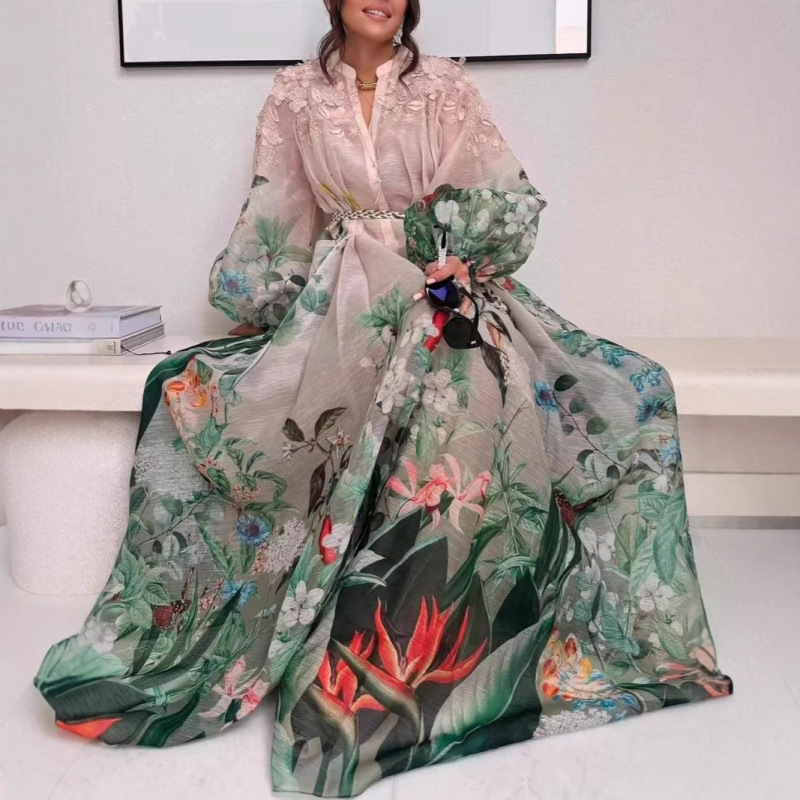 Elegant Maxi Dress for Women V - Linen Dress Wrap ulasan dan harga