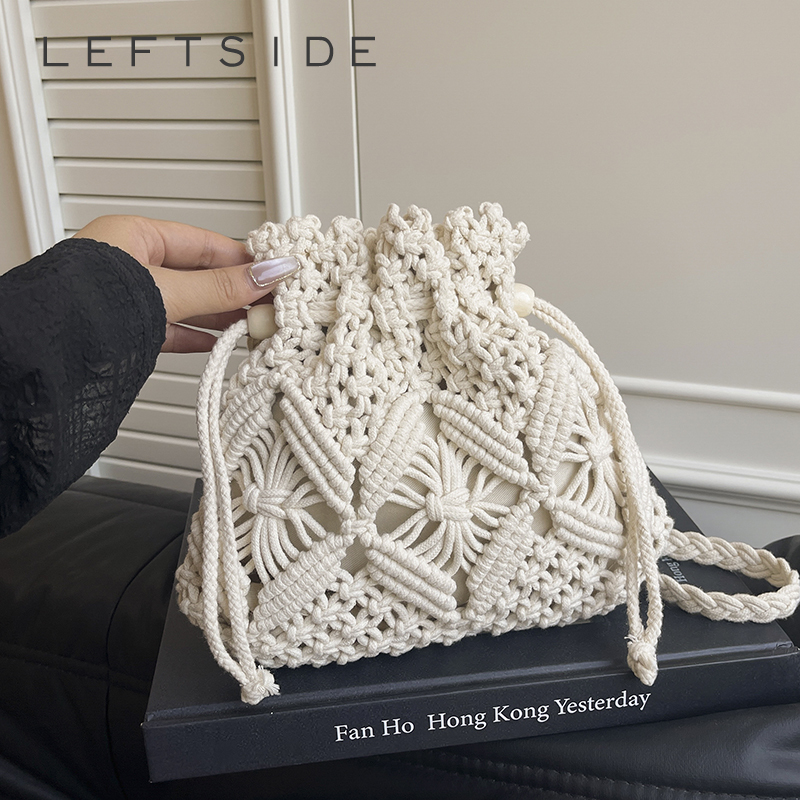 LEFTSIDE Weave Small Shoulder  - Crochet Bag Raffia ulasan dan harga