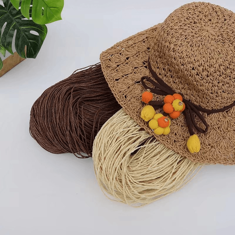 200g 2ply Cotton Raffia Yarn f - Crochet Bag Raffia ulasan dan harga