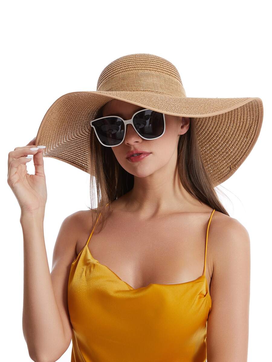Womens Wide Brim Floppy Straw  - Hat Floppy Wide ulasan dan harga