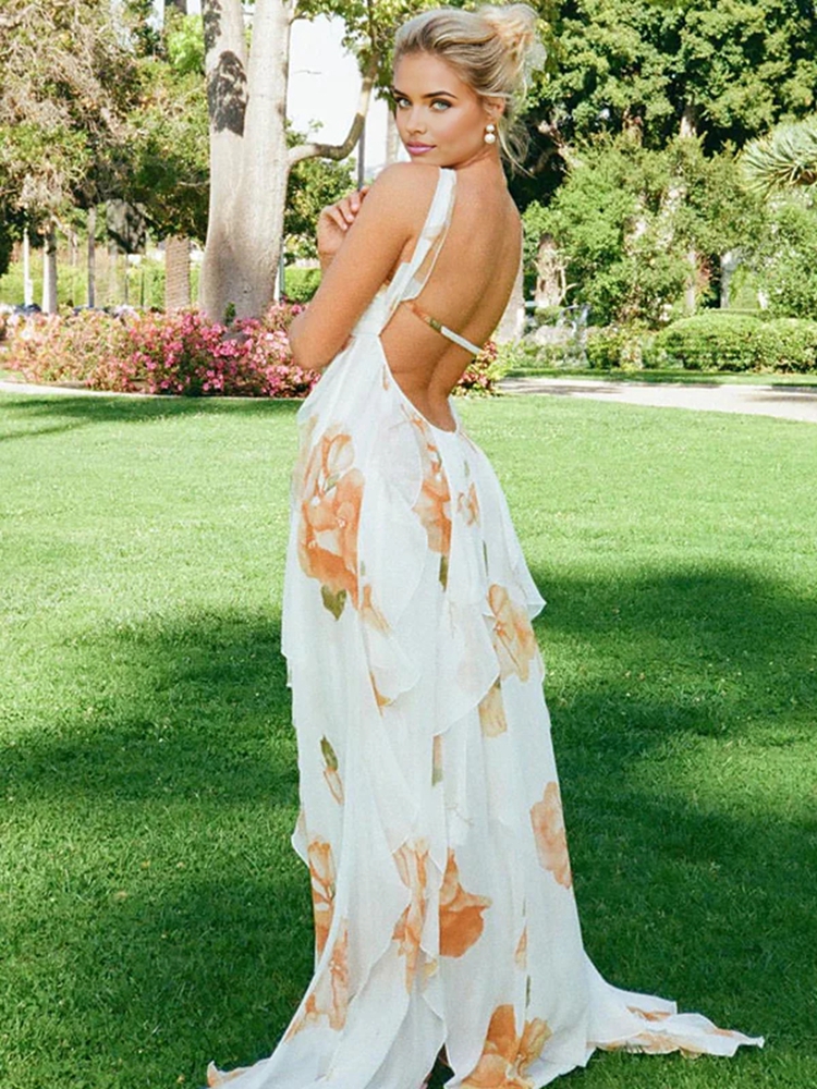 Boho Floral Maternity Photosho - Maxi Dress Halter ulasan dan harga