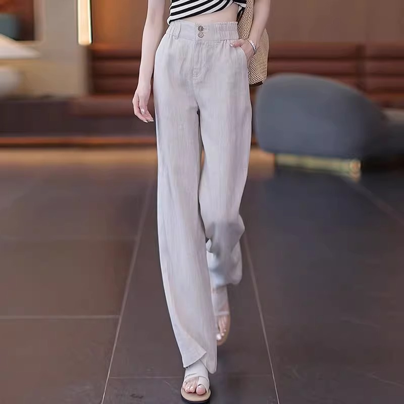 Summer Cool Linen Straight Pan - Linen Pant Wide ulasan dan harga