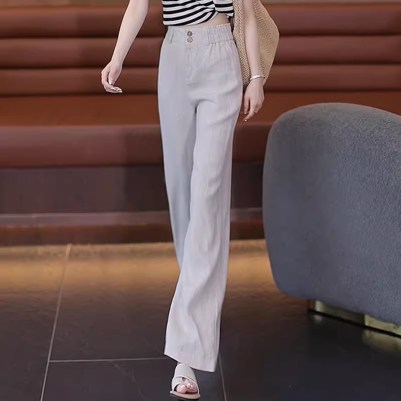 Summer Cool Linen Straight Pan - Linen Pant Wide ulasan dan harga