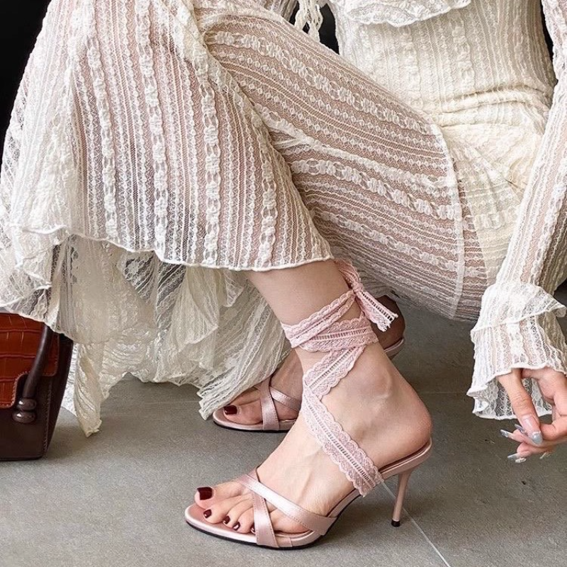 2026 New Pointed Head Strappy  - Sandal Strappy Heeled ulasan dan harga