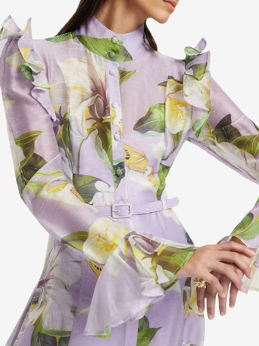 TWOTWINSTYLE Printing Spliced  - Linen Dress Wrap ulasan dan harga