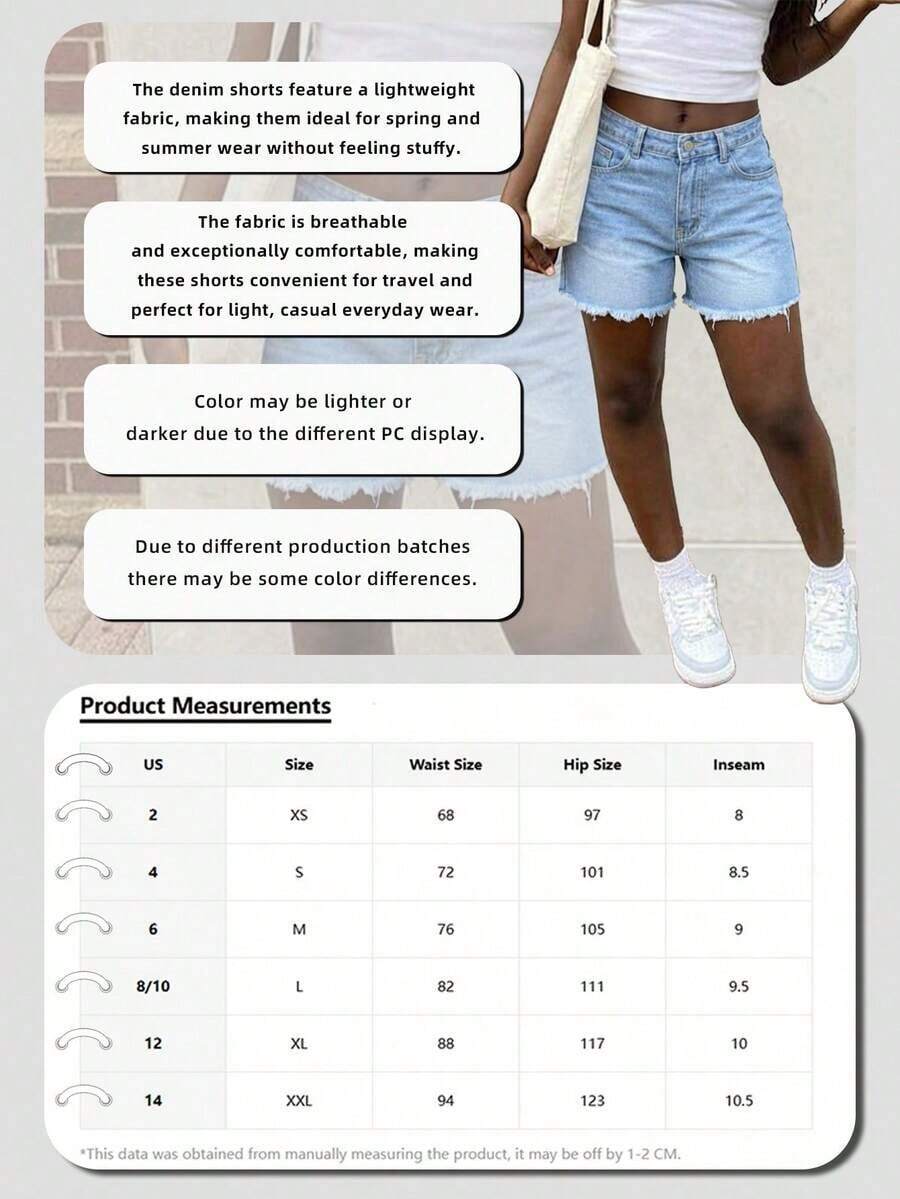 Womens High Waist Light Wash D - Shorts Denim Frayed ulasan dan harga