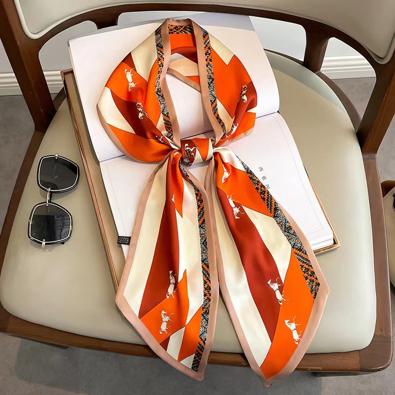 Luxury Design Long Silk Scarf  - Headband Summer Knit ulasan dan harga