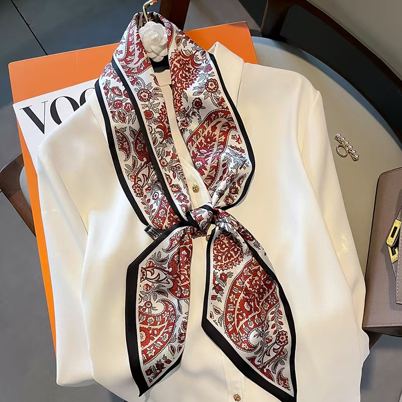 Luxury Design Long Silk Scarf  - Headband Summer Knit ulasan dan harga