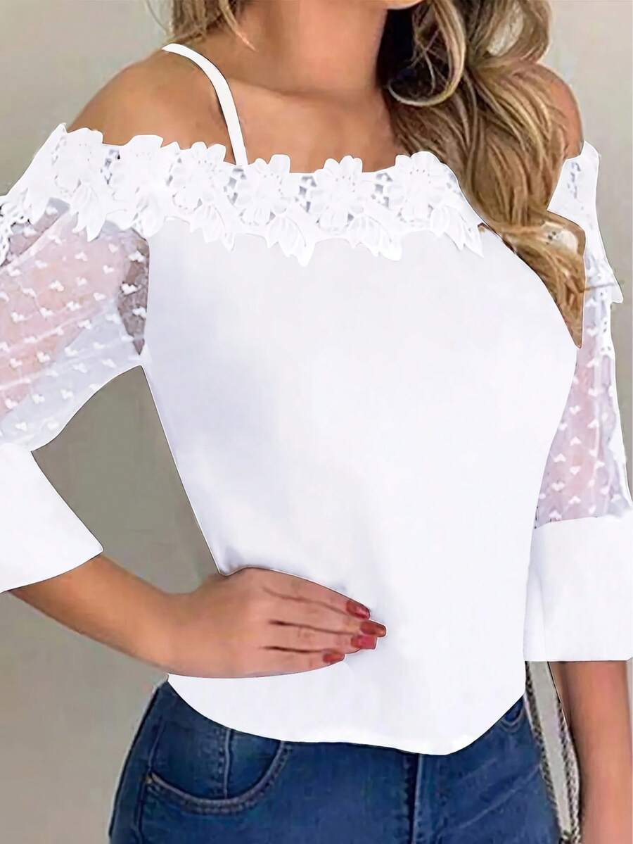 Purple Floral Print Off Should - Blouse Off Shoulder ulasan dan harga