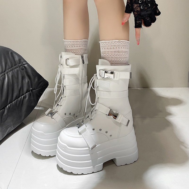 13.5CM,17CM Women Punk Boots A - Wedge Espadrille Women ulasan dan harga