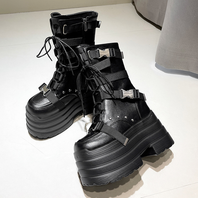 13.5CM,17CM Women Punk Boots A - Wedge Espadrille Women ulasan dan harga