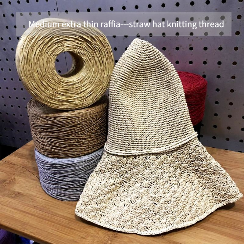 250g/pcs Thin Flat Raffia Yarn - Crochet Bag Raffia ulasan dan harga