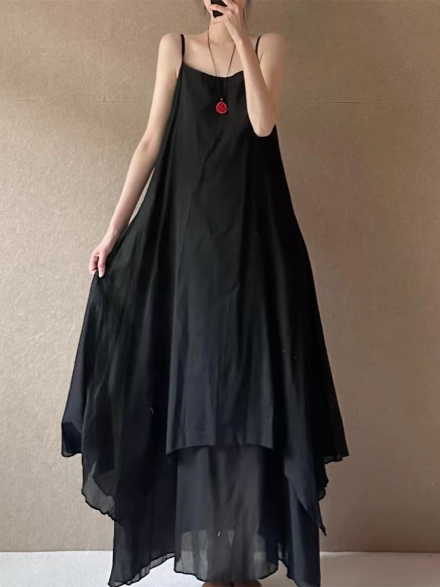 Stylish Large Size Cotton Line - Linen Dress Wrap ulasan dan harga